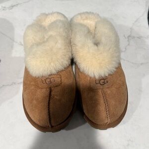 UGG coquette Brown and Cream Shearling Slippers